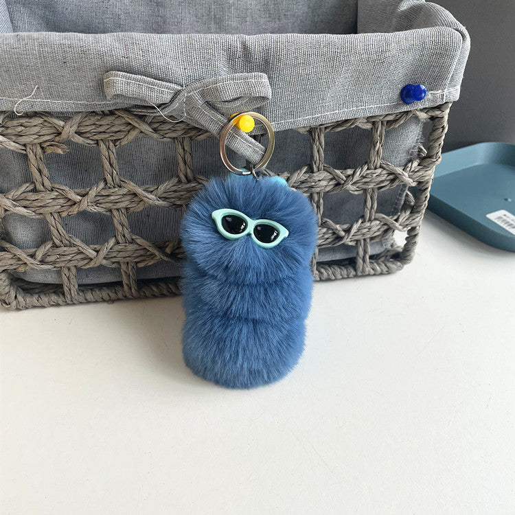 Wholesale of New Cute Fruit Colored Cartoon Plush Caterpillar Keychains